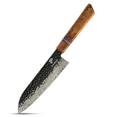 7" Santoku Knife 67 Layers Damascus Steel With Spalted Wooden Handle