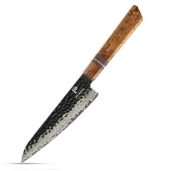 6" Utility Knife 67 Layers Damascus Steel With Spalted Wooden Handle