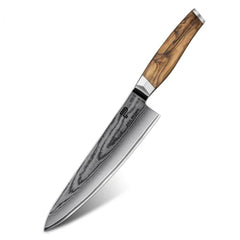 8" Kirituske Knife67 Layers Damascus Steel With Olive Wooden Handle