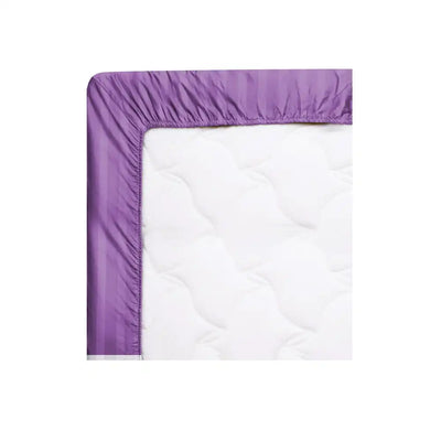 ths eternal stripes double fitted cotton bed sheet purple