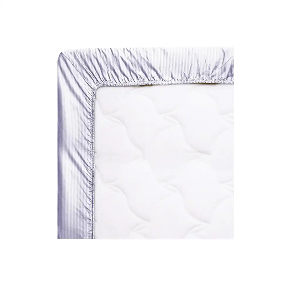 ths zen stripes fitted queen cotton sheet ivory