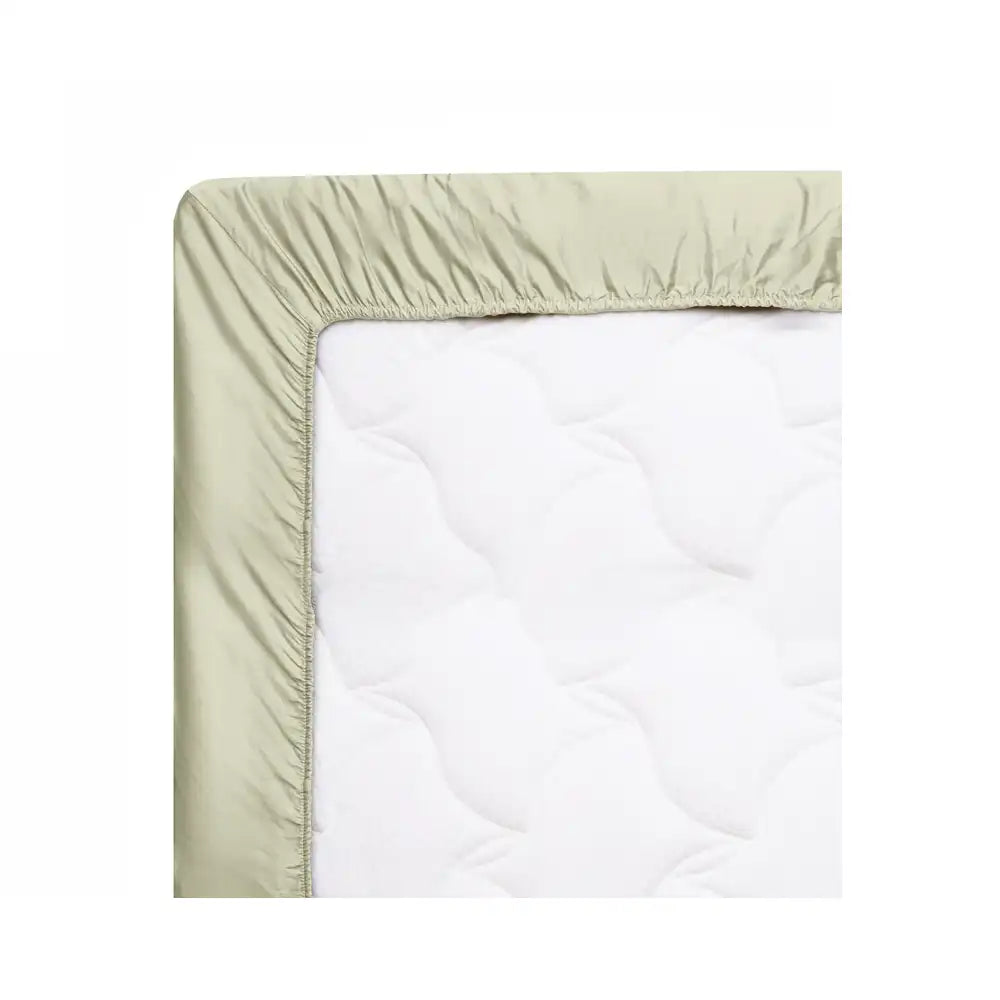 ths giza cotton super king fitted bed sheet silver green