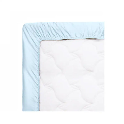 ths giza cotton single xl fitted bed sheet baby blue