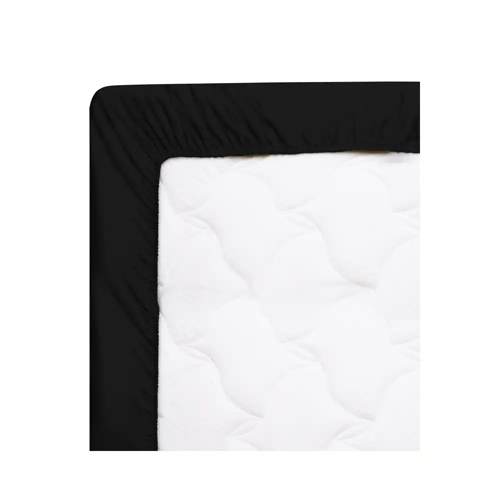 ths giza cotton single xl fitted bed sheet onyx