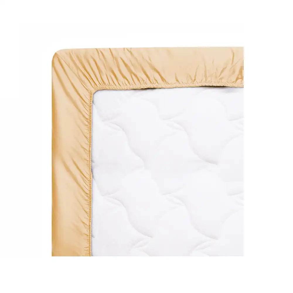 ths giza cotton extra super king fitted bed sheet beige