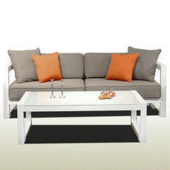 Ambar Bali 3-Seater Sofa White, 210 x 92 x 72 cm