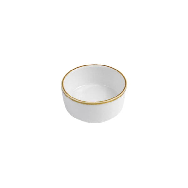 Porceletta Porcelain Mezza Sauce Dish Ivory Mocha, 6.5 cm