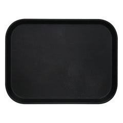 THS Fiber Glass Serving Tray, Rectangular, Black, 10" x 14"