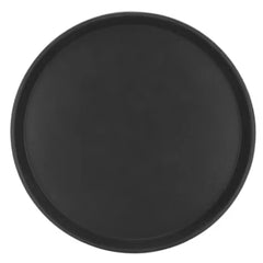 THS Fiber Glass Serving Tray, Round, Black, 11"
