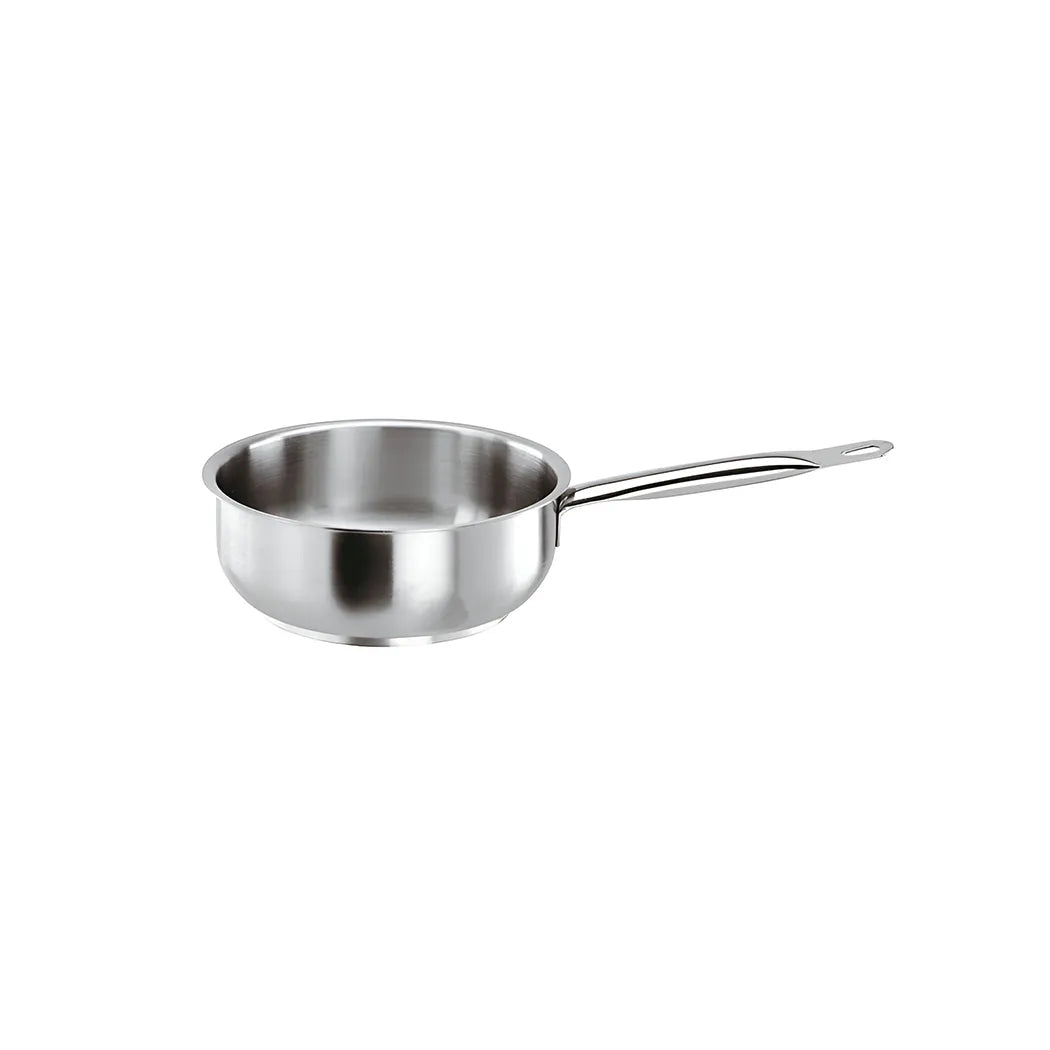 Paderno Stainless Steel Curved Sauté Pan Rounded Bottom, 1.7 L