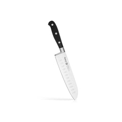 Kitakami Series Santoku Knife in Silver/Black Color, 18 cm