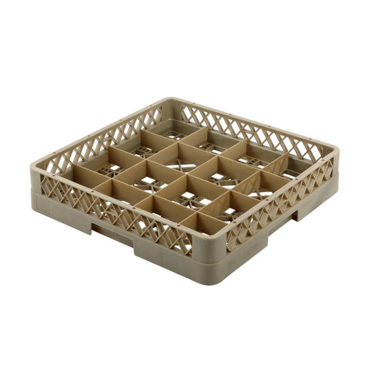 Jiwins Plastic Glass Rack 16 Compartment Beige, 49 cm