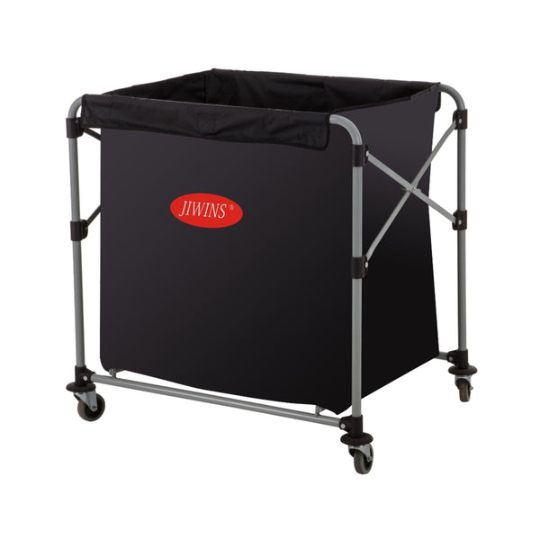 Jiwins Plastic Collapsible Laundry Cart Black,  300 Ltr