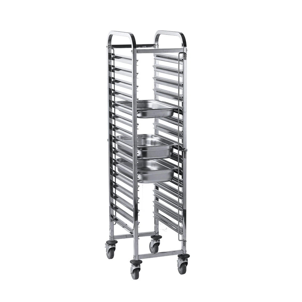 Jiwins Stainless Steel GN 1/1 Pan Trolley Silver, 38 x 55 cm