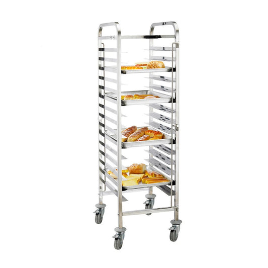 Jiwins Stainless Steel GN 1/1 Pan Trolley Silver, 38 x 55 cm