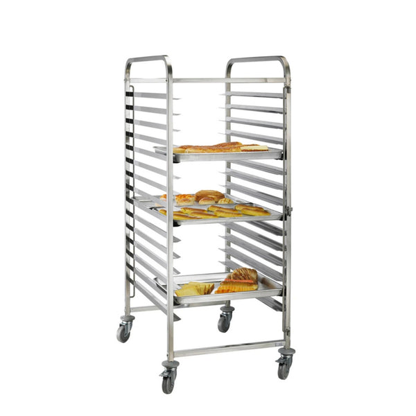 Jiwins Stainless Steel GN 2/1 Pan Trolley 16 Piece Silver, 59 x 67 cm