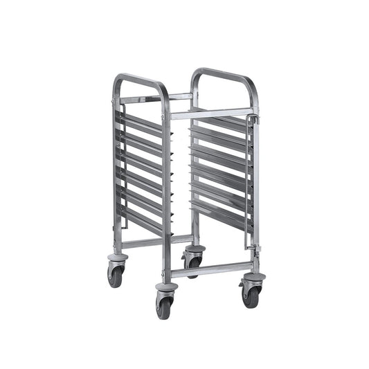 Jiwins Stainless Steel GN 1/1 Pan 6-Tier Rack Trolley 6 Piece Silver, 38 x 55 cm