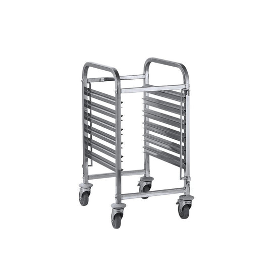 Jiwins Stainless Steel GN 2/1 Pan 6-Tier Rack Trolley 6 Piece Silver, 59 x 67 cm