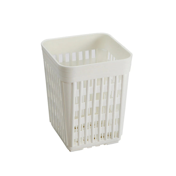 Jiwins Polypropylene Dense Bottom Square Knife & Fork Basket White, 14 cm