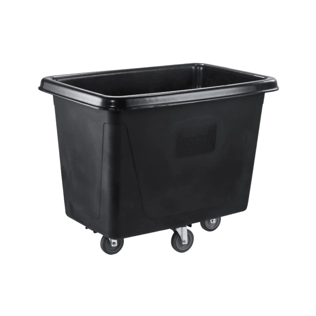 Jiwins Polyethylene Cube Truck with Caster Wheels Black, 180 kg