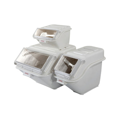 Jiwins Plastic Shelf Ingredient Bins with Lids White, 20 Ltr