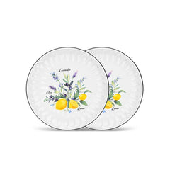 Lemon Provence Series Porcelain Set of 2 Plates, 26 cm