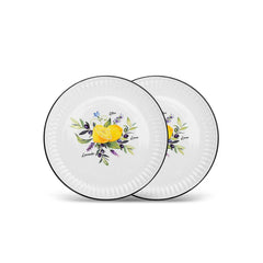 Lemon Provence Series Porcelain Set of 2 Plates, 21 cm