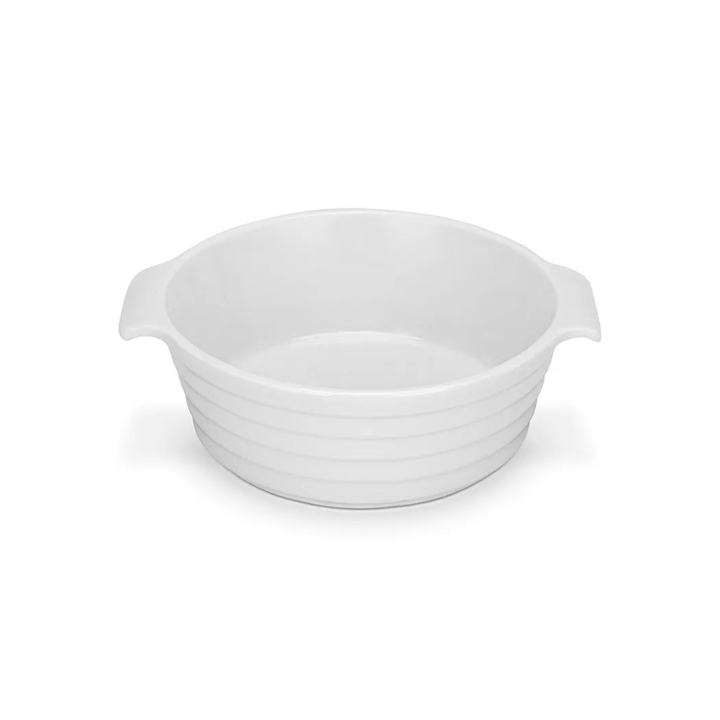 Porcelain 3-Piece Round Baking Dish, 220 ml Capacity, 12 x 4.5 cm