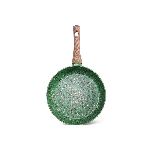 Malachite Series Aluminum Non-Stock Deep Frying Pan with Induction Bottom, 24 cm