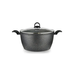 Magna Series Aluminum Non-Stock Stockpot with Induction Bottom And Glass Lid, 7.35ltr. Capacity and 28 x 14 cm