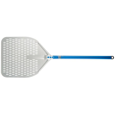 GI Metal A-37RF/60 Aluminium Rectangular 36 X 36 CM Perforated Pizza Peel With 60 CM Handle - HorecaStore