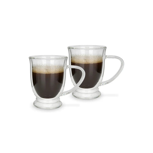 2-Piece Borosilicate Glass Double Wall Mugs, 270 ml