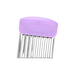 Stainless Steel Potato Carrot Chip Wavy Crinkle in Purple Color, 9 cm