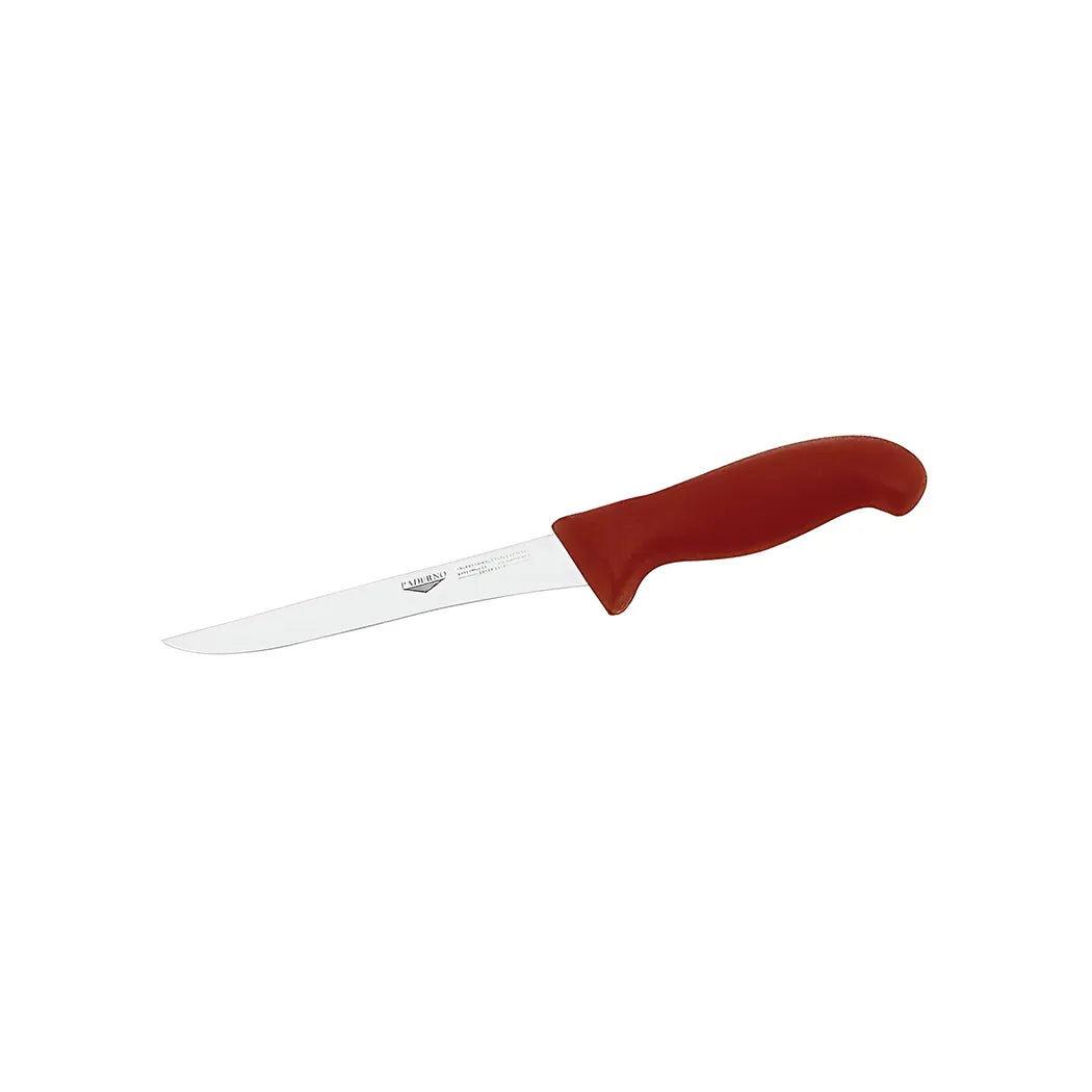 Paderno Stainless Steel Boning Knife with Red Handle, 14 cm