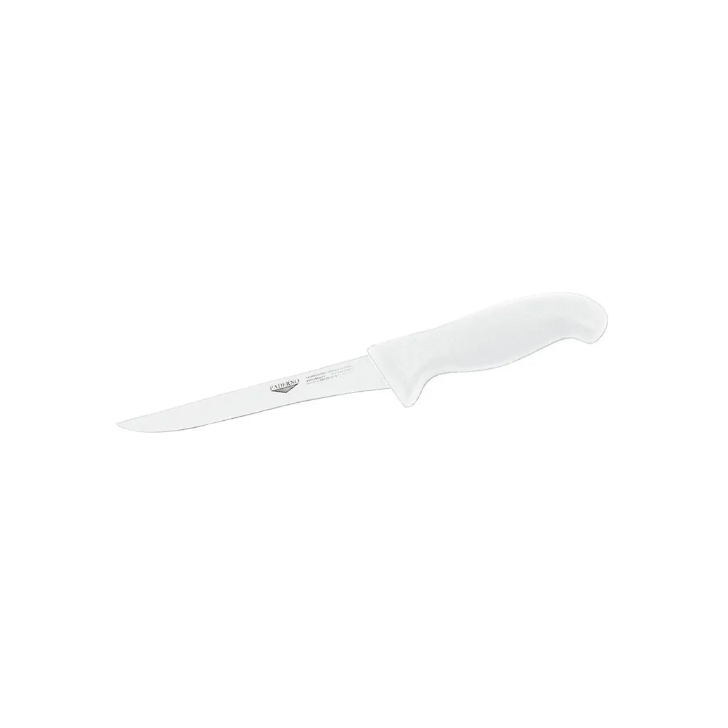 Paderno Stainless Steel Boning Knife with White Handle, 16 cm