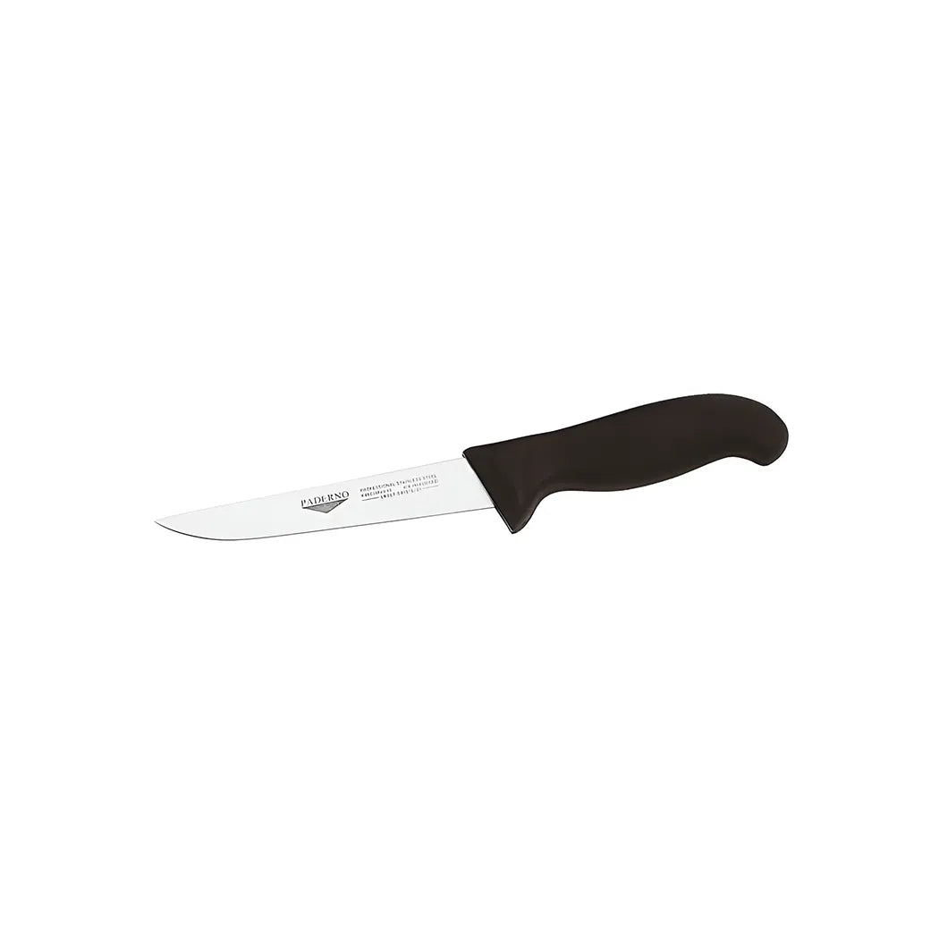 Paderno Stainless Steel Boning Knife with Black Handle, 16 cm