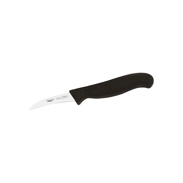 Paderno Stainless Steel Bent Paring Knife with Black Handle, 7 cm