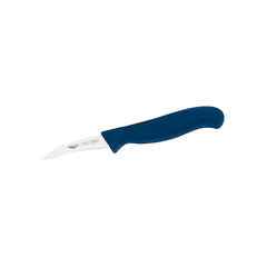 Paderno Stainless Steel Bent Paring Knife with Blue Handle, 7 cm