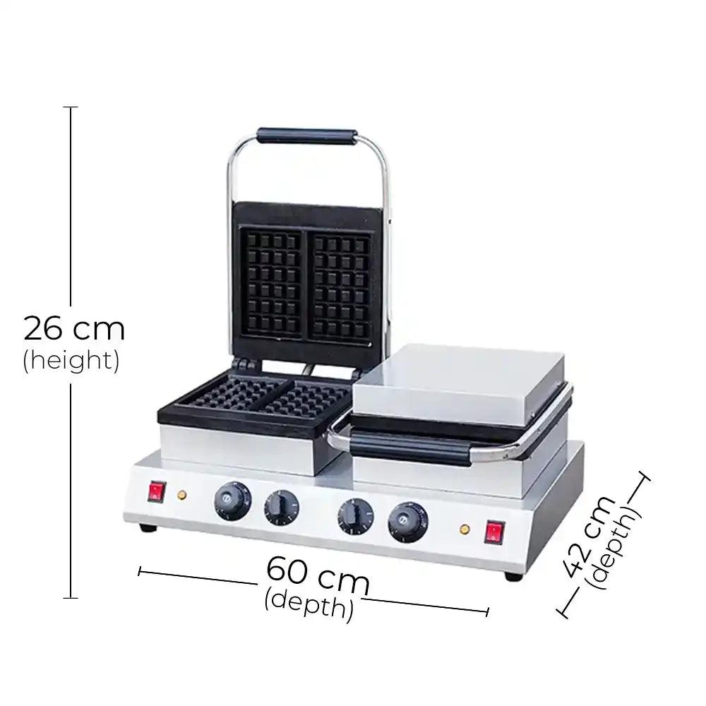 THS HF-2F Waffle Baker 2 + 2 kW, 60 x 45 x 25 cm - HorecaStore