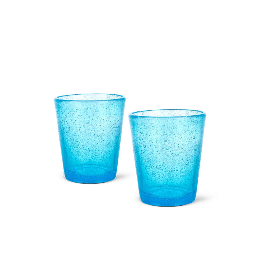 Solid Glass 2 Piece Tumbler Glass Set in Blue Color, 330 ml