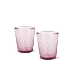 Solid Glass 2 Piece Tumbler Glass Set in Pink Color, 330 ml