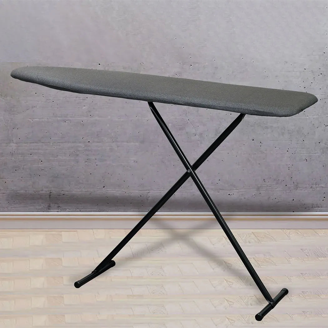 Roomwell Adjustable Height Prestige Anti-Theft Flame Retardant Metallic Cover Ironing Board, L 139 x W 40.5 cm Black