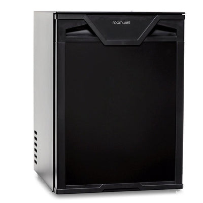 Roomwell UK High Cool Absorption Minibar, Solid Door 30 Liters, H 49 x W 40 x D 40.6 cm, 100% Silent, Ultra-Cooling, CFC/HCFC Free, Color Black - HorecaStore