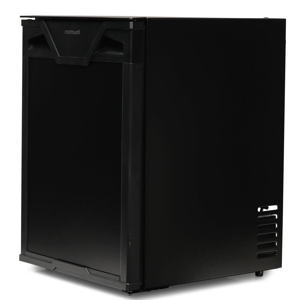 Roomwell UK High Cool Absorption Minibar, Solid Door 30 Liters, H 49 x W 40 x D 40.6 cm, 100% Silent, Ultra-Cooling, CFC/HCFC Free, Color Black - HorecaStore