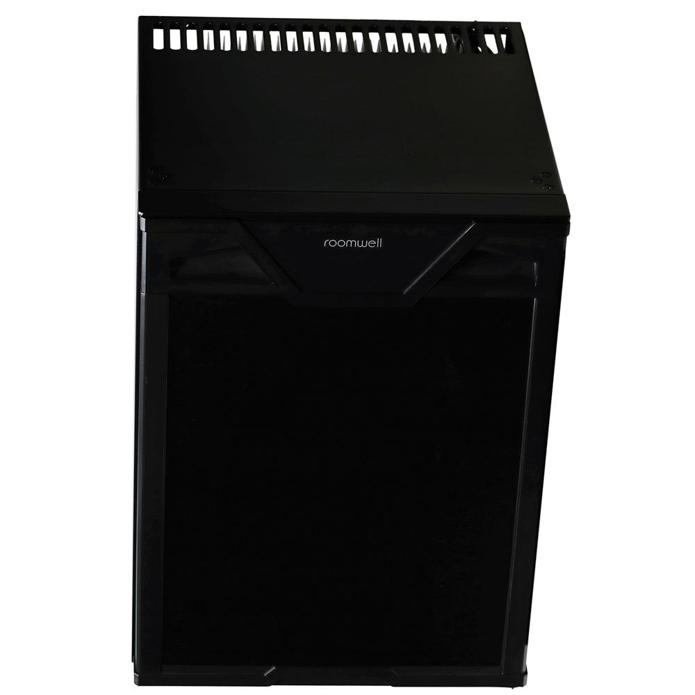 Roomwell UK High Cool Absorption Minibar, Solid Door 30 Liters, H 49 x W 40 x D 40.6 cm, 100% Silent, Ultra-Cooling, CFC/HCFC Free, Color Black - HorecaStore