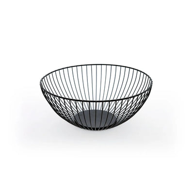 Wire Metal Fruit Basket, L 28 x W 28 x H 7.5cm, Display Basket, Bread Basket, Color Black