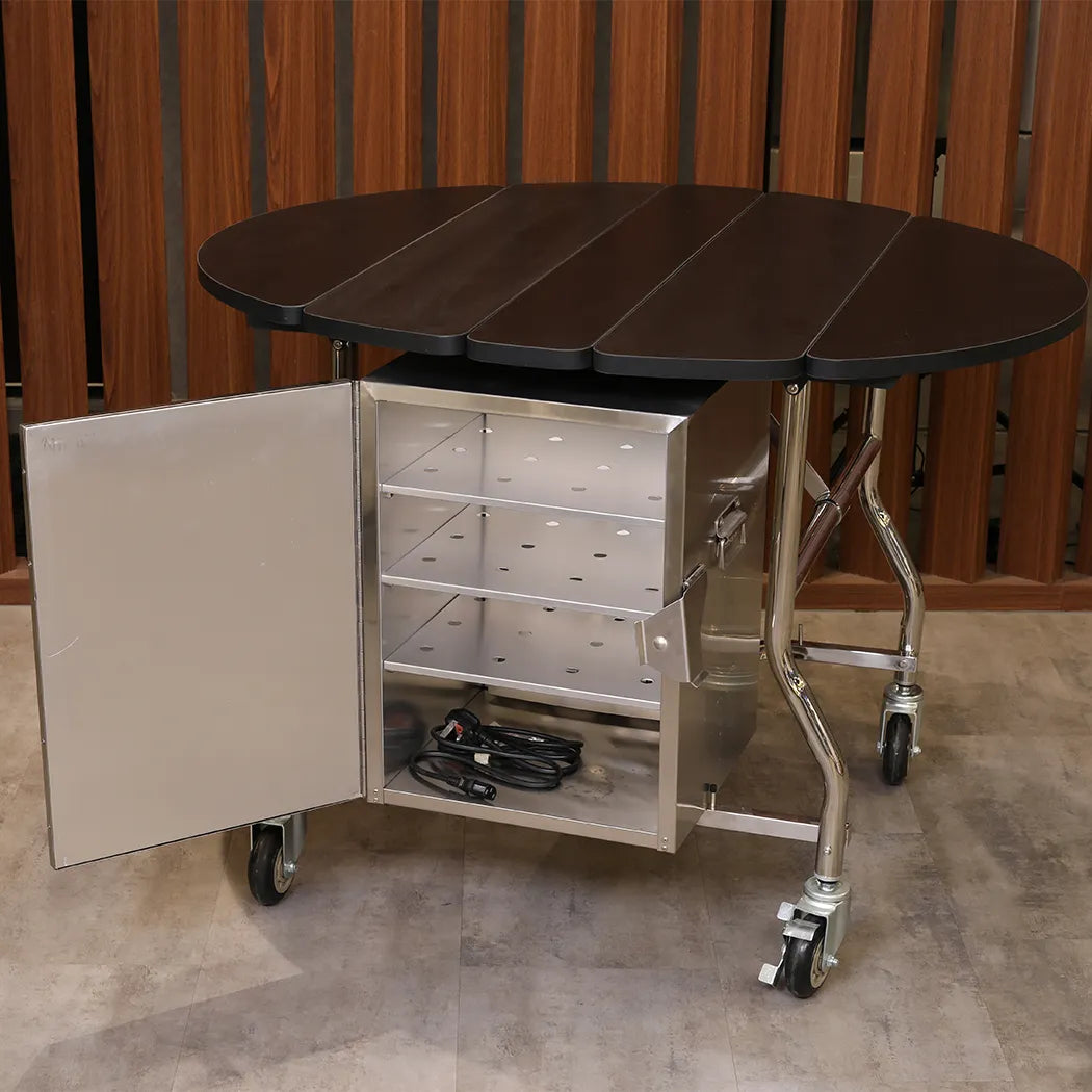 Wheelmate USA Tri-Foldable Wooden Room Service Table