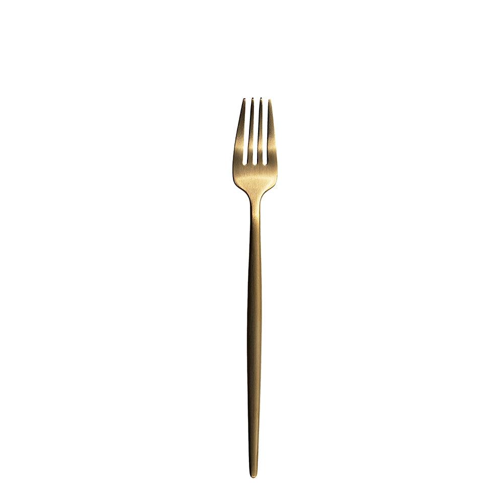 Furtino England Oscar Dessert Fork Matt Gold 18/10 Stainless Steel Dessert Fork 8mm, Pack Of 12 - HorecaStore