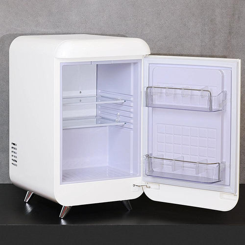 Roomwell UK Retro Compressor Minibar 40 Liters, H 65.5 x W 40 x D 44 cm, Energy Efficient, Fast Cooling, Color White