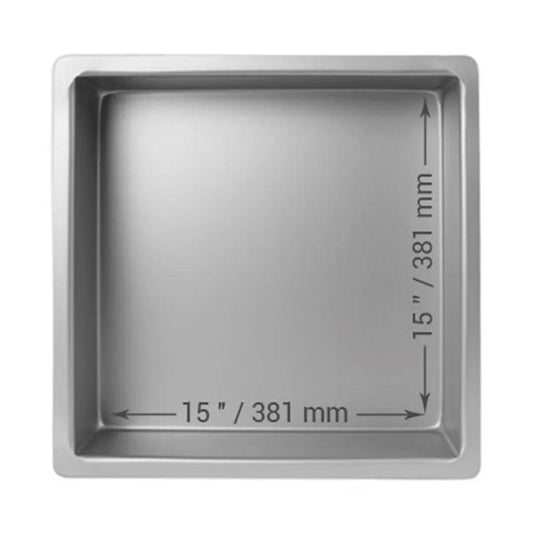 Aluminium Square Cake Pan 10.16 x 38.1 x 38.1 cm   HorecaStore